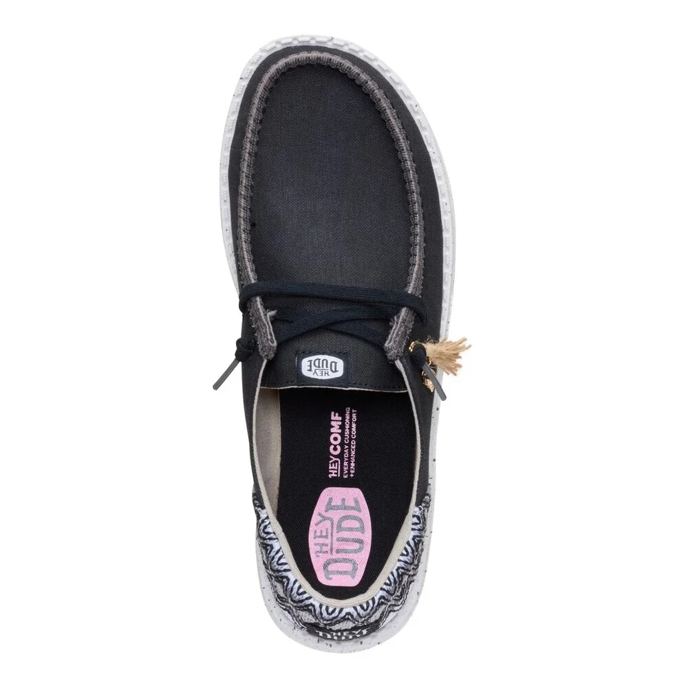 Hey Dude Wendy Funk Beach Woven 45220-0C4 Women's Black Slip-On Shoes SHOP538